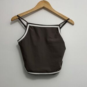 NWOT YPB by Abercrombie Brown Crop Top with White Accents